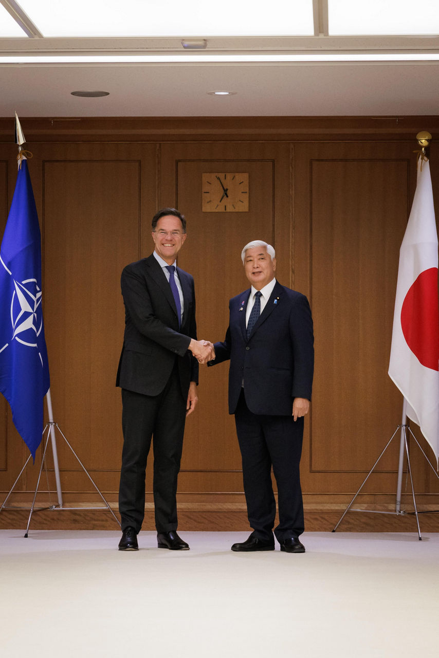 NATO Secretary General Mark Rutte meets with the Minister of Defence of Japan, Gen Nakatani