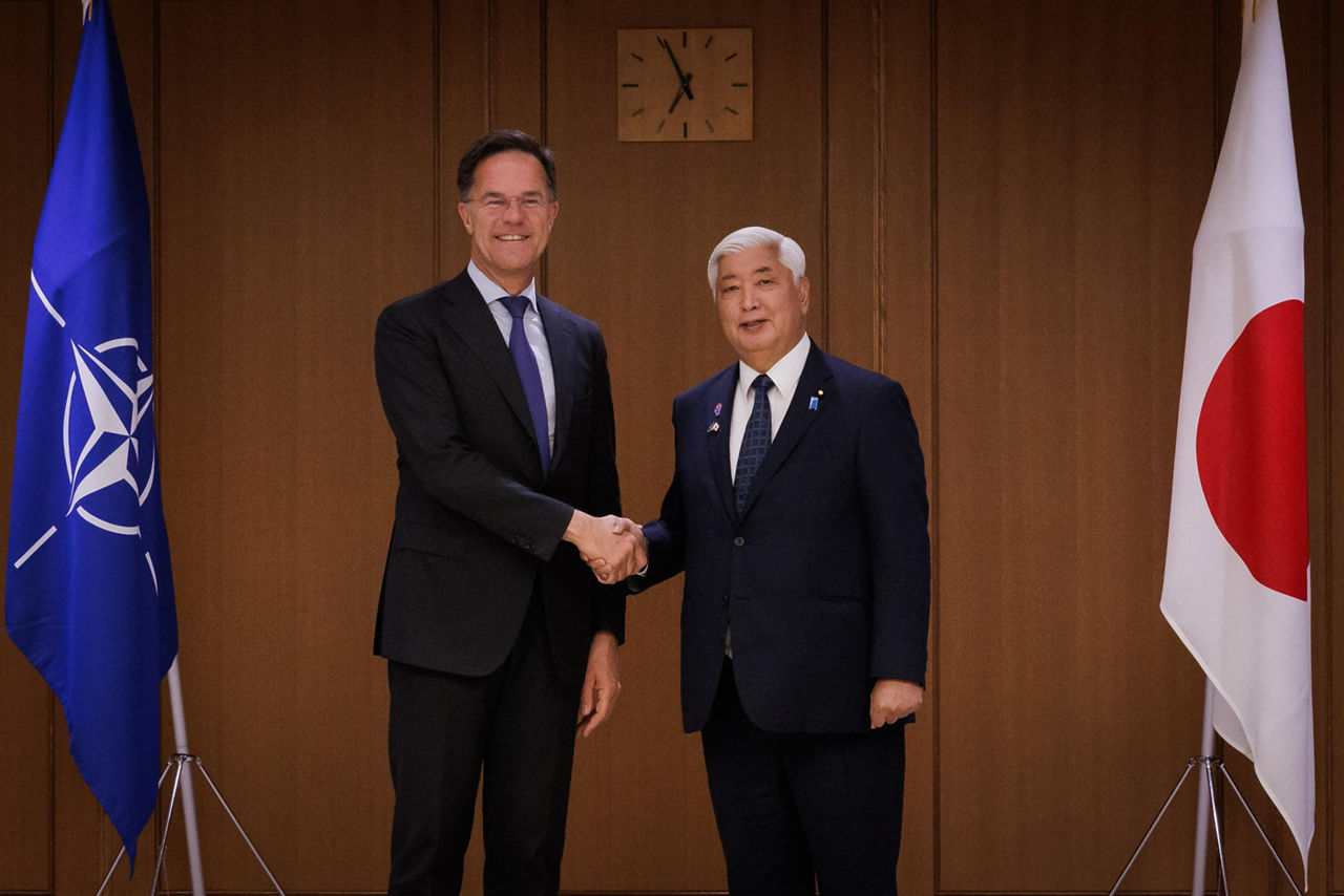 NATO Secretary General Mark Rutte meets with the Minister of Defence of Japan, Gen Nakatani