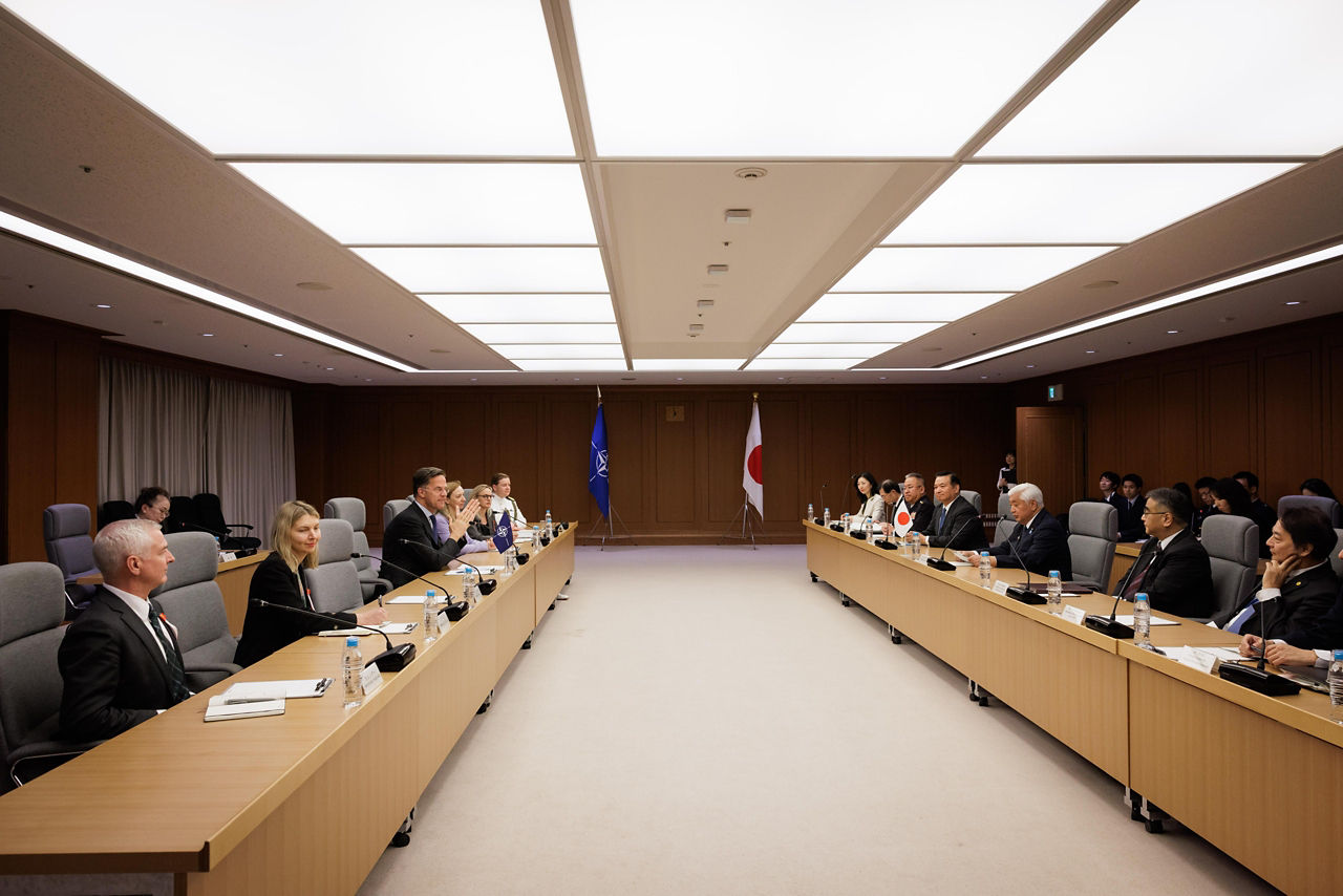 NATO Secretary General Mark Rutte meets with the Minister of Defence of Japan, Gen Nakatani