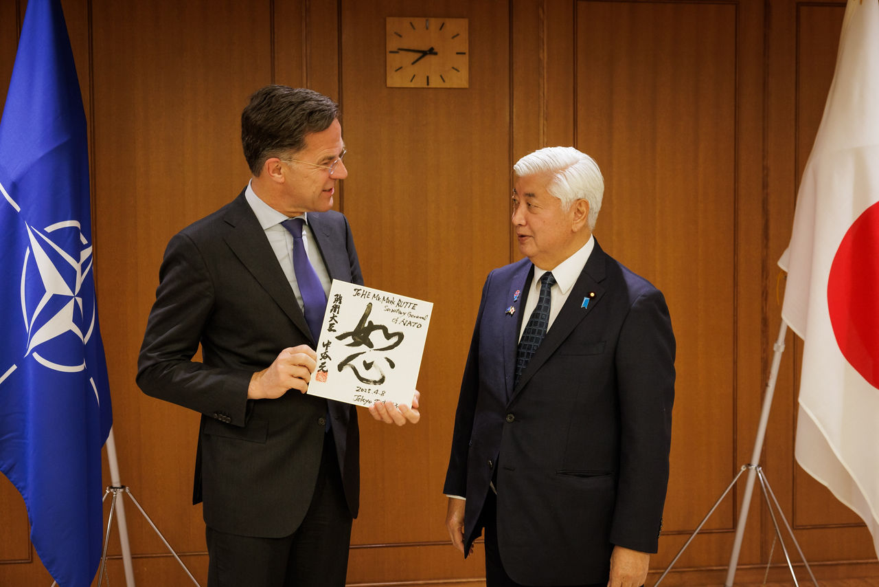NATO Secretary General Mark Rutte meets with the Minister of Defence of Japan, Gen Nakatani