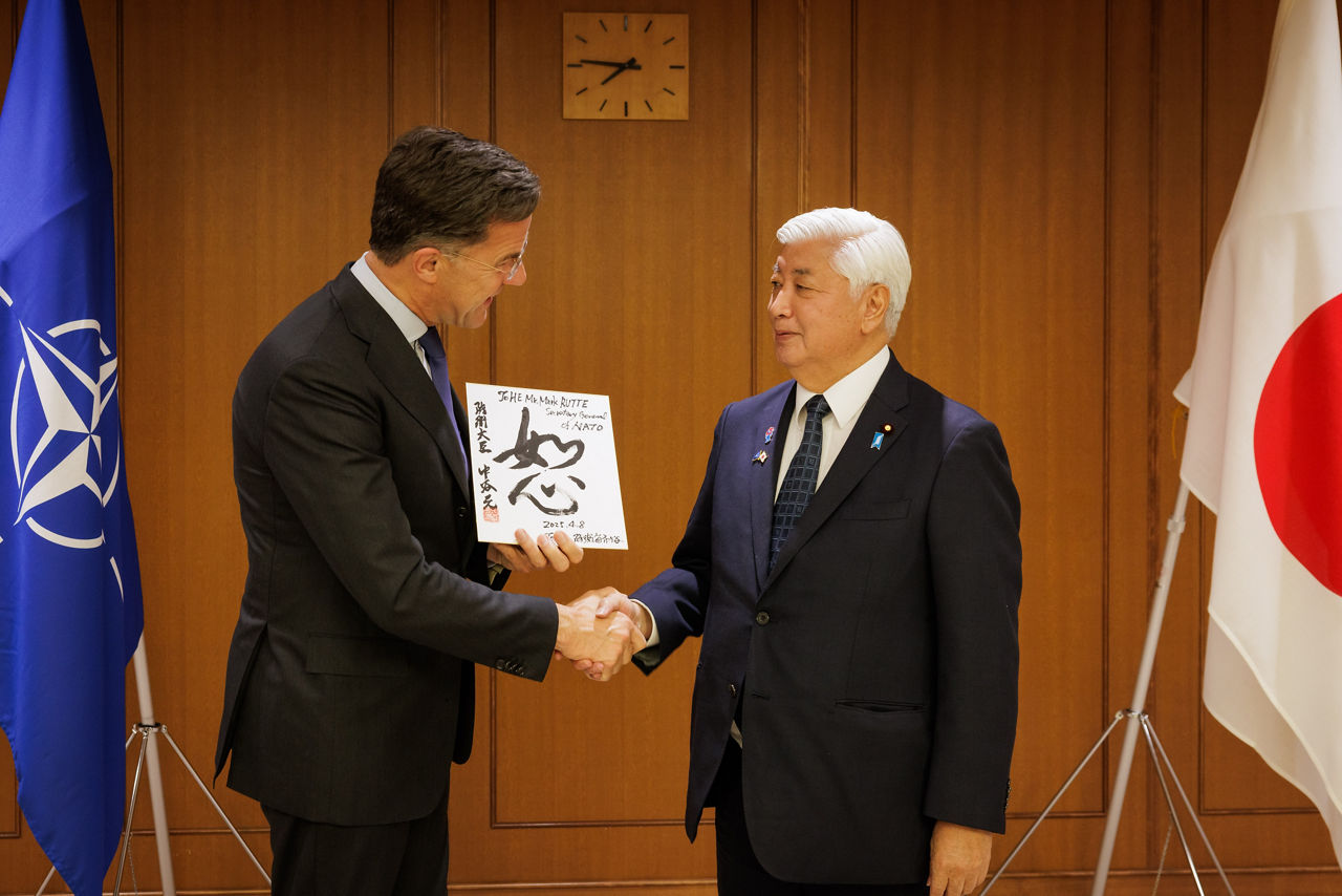 NATO Secretary General Mark Rutte meets with the Minister of Defence of Japan, Gen Nakatani