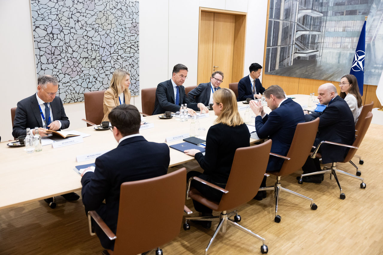 NATO Secretary General Mark Rutte meets with Hanno Pevkur (Minister of Defence, Estonia)