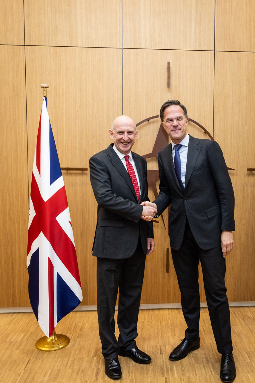 NATO Secretary General Mark Rutte meets with John Healey (Secretary of Defence, United Kingdom)
