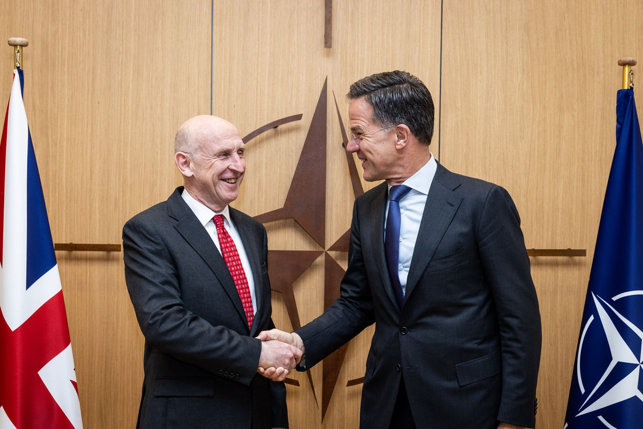 NATO Secretary General Mark Rutte meets with John Healey (Secretary of Defence, United Kingdom)