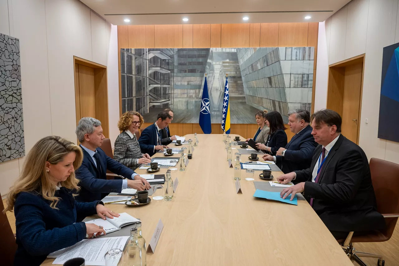 NATO Deputy Secretary General Radmila Shekerinska and Deputy Minister of Foreign Affairs of Bosnia and Herzegovina and Chairman of the Commission for Cooperation with NATO, Josip Brkić