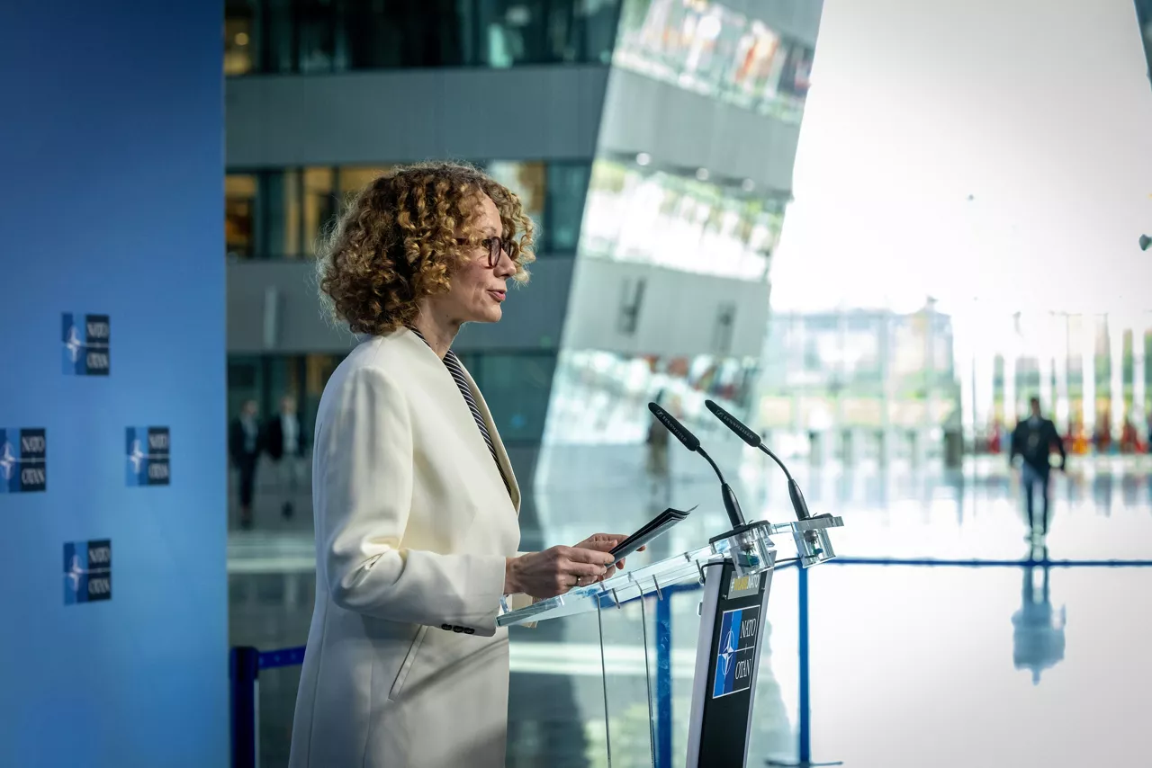 NATO Deputy Secretary General, Radmila Shekerinska hosts the Chair and members of the Tripartite Presidency of Bosnia and Herzegovina, Željka Cvijanović, Željko Komšić, and Denis Bećirović, at NATO Headquarters