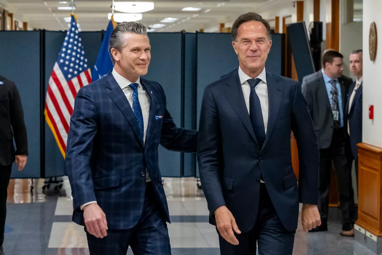 NATO Secretary General Mark Rutte meets with US Secretary of Defense, Pete Hegseth