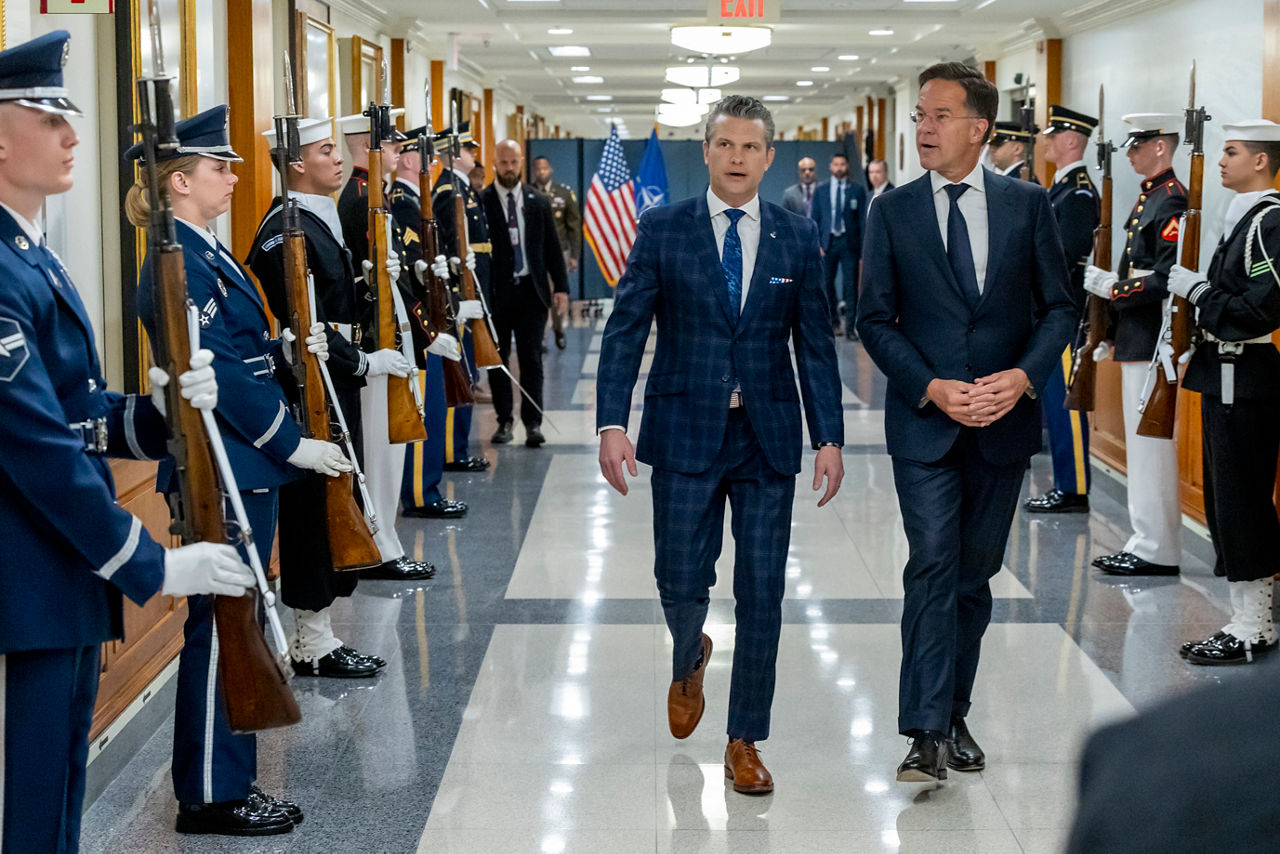 NATO Secretary General Mark Rutte meets with US Secretary of Defense, Pete Hegseth