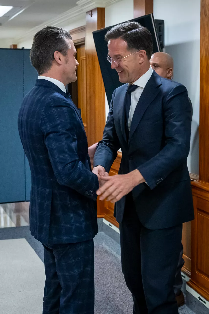 NATO Secretary General Mark Rutte meets with US Secretary of Defense, Pete Hegseth