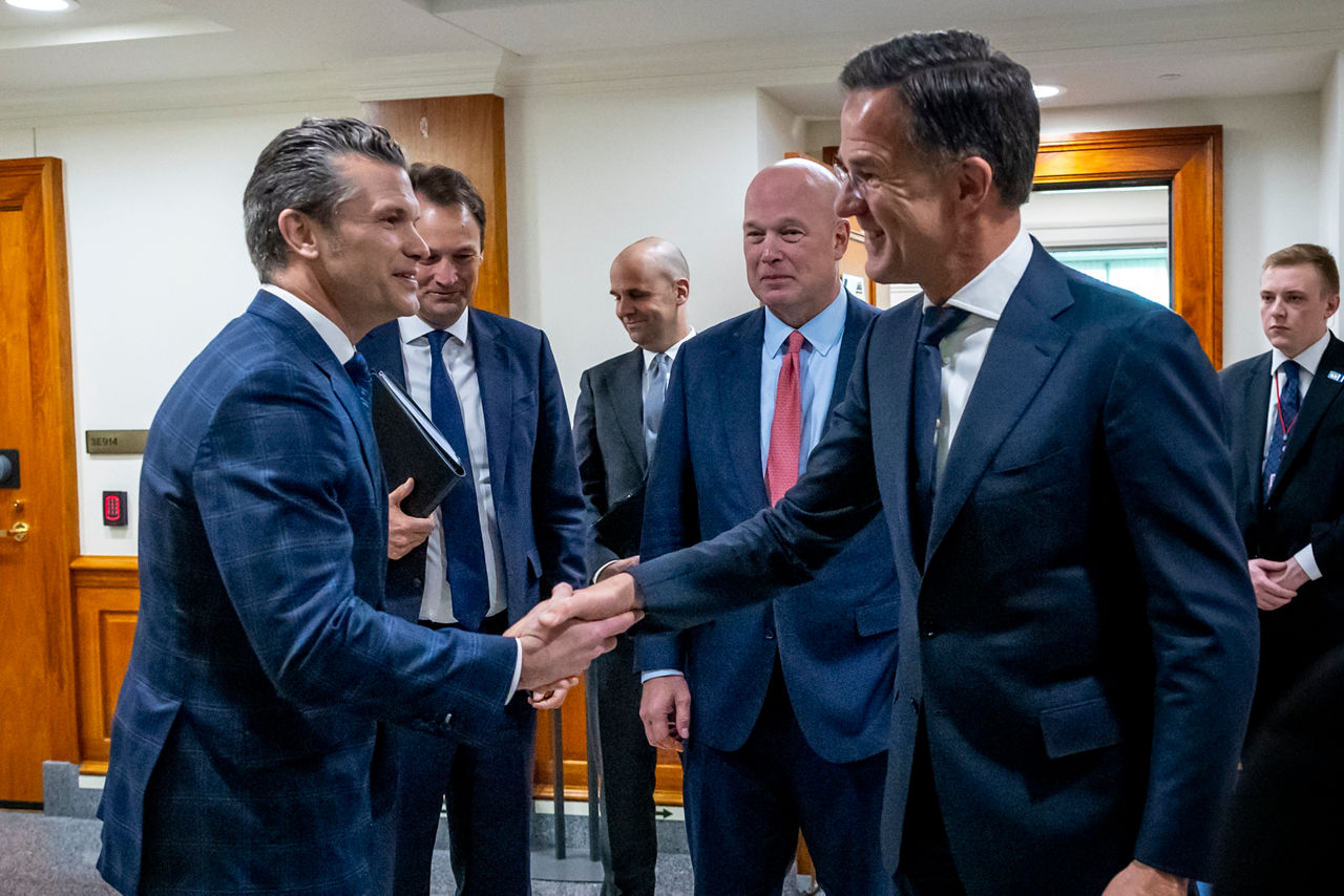 NATO Secretary General Mark Rutte meets with US Secretary of Defense, Pete Hegseth