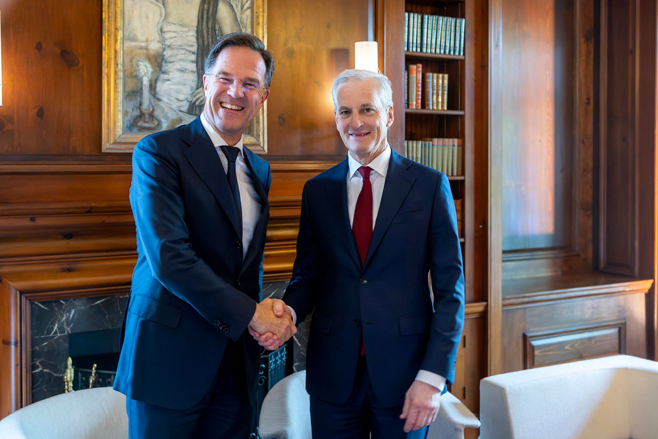 NATO Secretary General Mark Rutte meets with Jonas Gahr Støre, Prime Minister of Norway