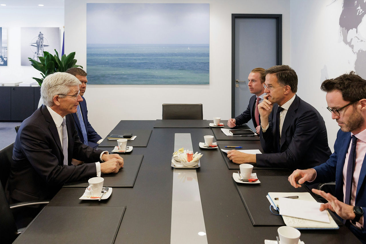 NATO Secretary General Mark Rutte meets with Steve O’Bryan, President for Northrop Grumman International