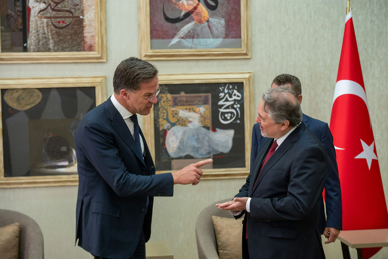 NATO Secretary General Mark Rutte meets Basat Öztürk, former Permanent Representative of Türkiye to NATO and Osman Aşkın Bak, Minister of Youth and Sports