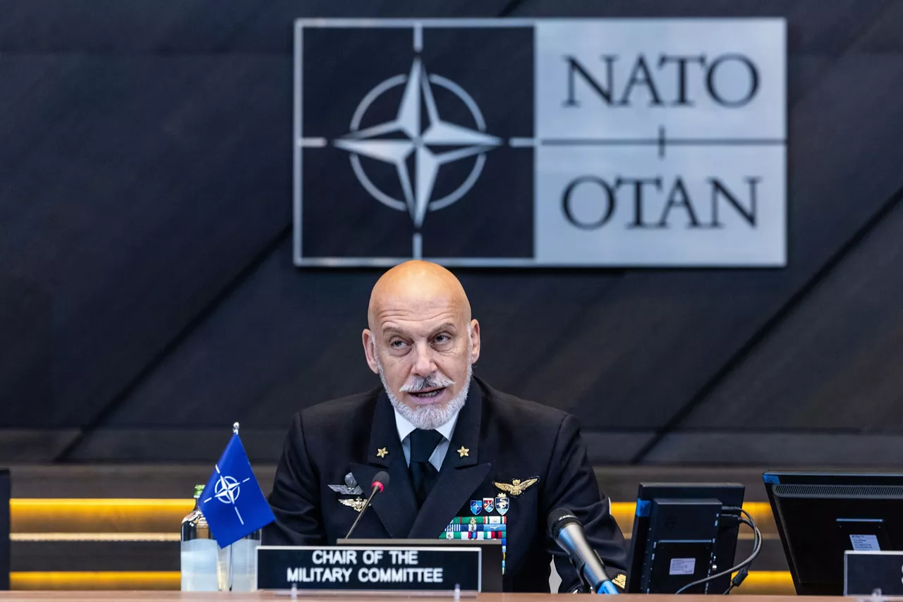 Chair of the NATO Military Committee, Admiral Giuseppe Cavo Dragone delivering his Opening Remarks 