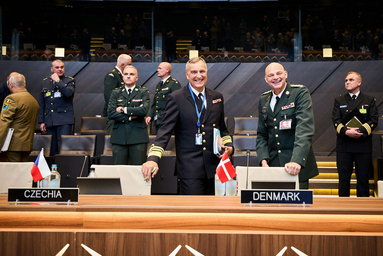 Left to right - The NATO Military Representative of Denmark, Vice Admiral Frank Trojahn with the NATO Chief of Defence of Denmark, General Michael Wiggers Hyldgaard