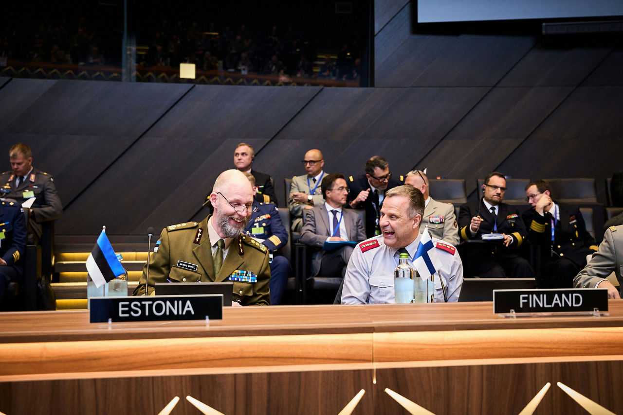 Left to right - The NATO Chief of Defence of Estonia, Major General Andrus Merilo with the NATO Chief of Defence of Finland, General Janne Jaakkola