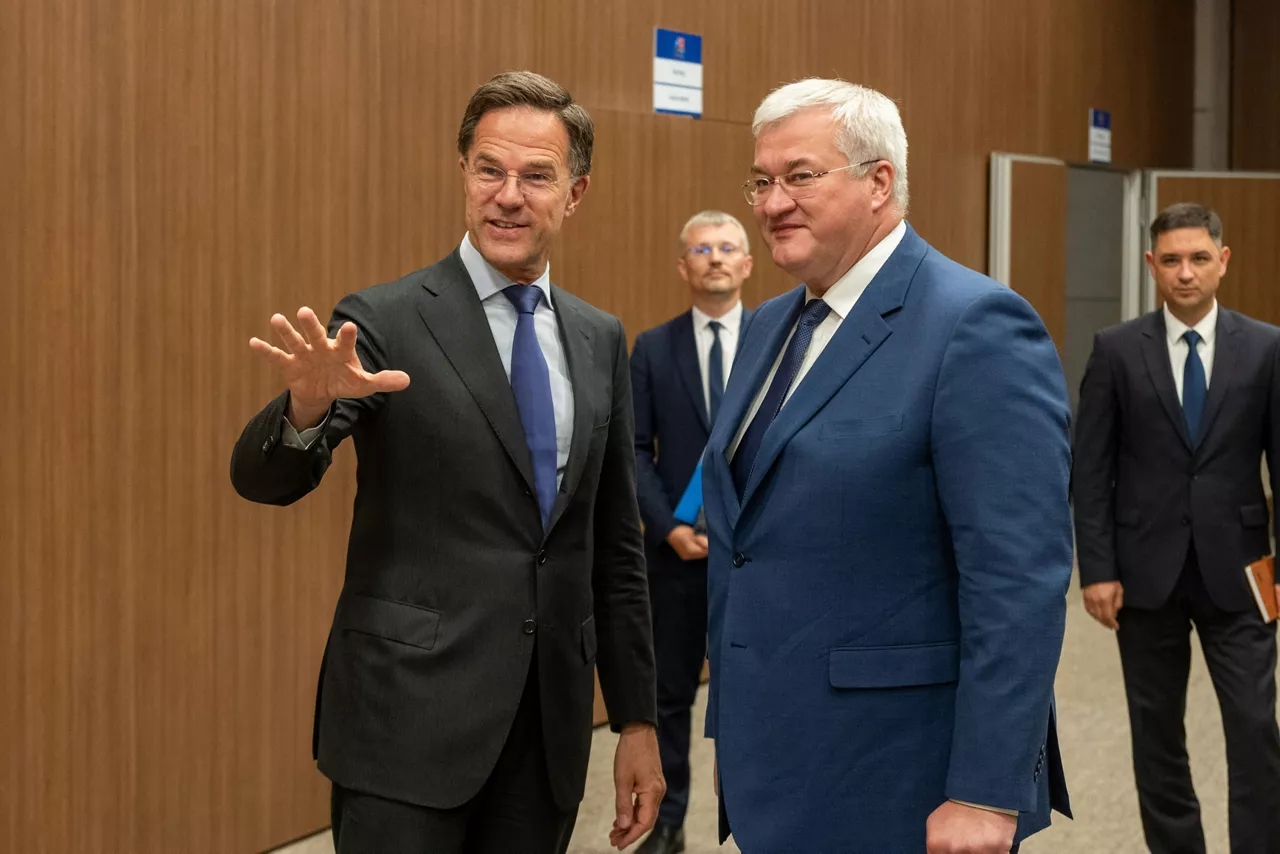 NATO Secretary General Mark Rutte meets with the Minister of Foreign Affairs of Ukraine, Andrii Ivanovych Sybiha