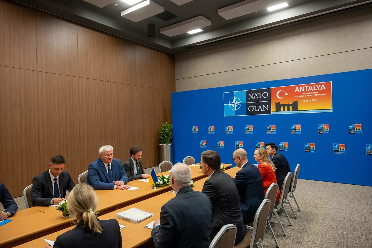 NATO Secretary General Mark Rutte meets with the Minister of Foreign Affairs of Ukraine, Andrii Ivanovych Sybiha