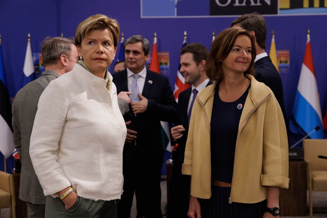 Baiba Braže (Minister of Foreign Affairs, Latvia) and Tanja Fajon (Minister of Foreign Affairs, Slovenia)