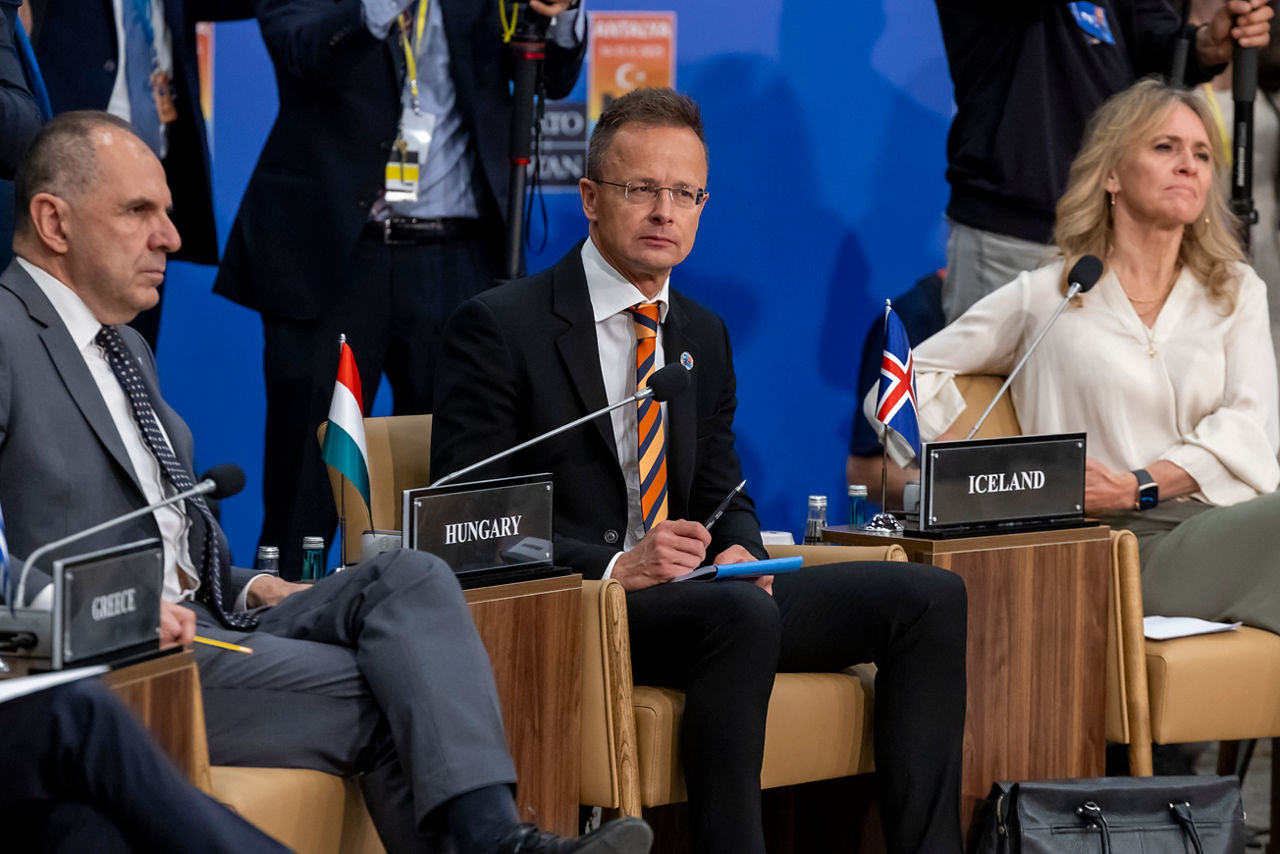 Georgios Gerapetritis (Minister of Foreign Affairs, Greece), Péter Szijjártó (Minister of Foreign Affairs, Hungary) and Þorgerður Katrín Gunnarsdóttir (Minister of Foreign Affairs, Iceland)