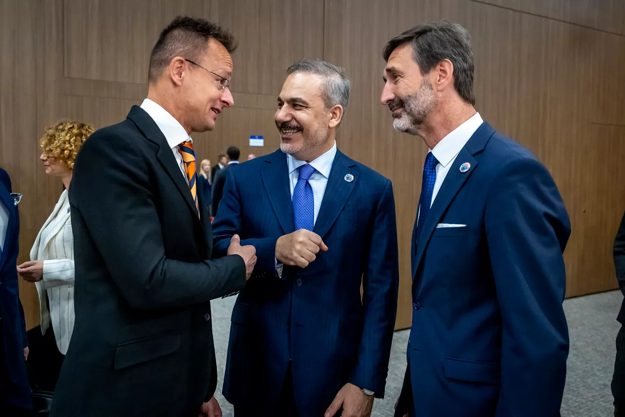Péter Szijjártó (Minister of Foreign Affairs, Hungary), Hakan Fidan (Minister of Foreign Affairs, Türkiye) and Juraj Blanár (Minister of Foreign Affairs, Slovak Republic)