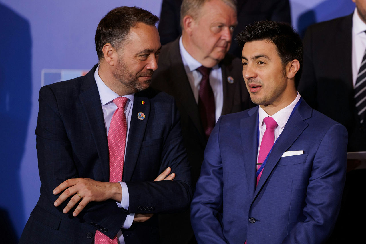 Maxime Prévot (Minister of Foreign Affairs, Belgium) and Endrit Yzeiraj (Deputy Minister for Europe and Foreign Affairs, Albania)