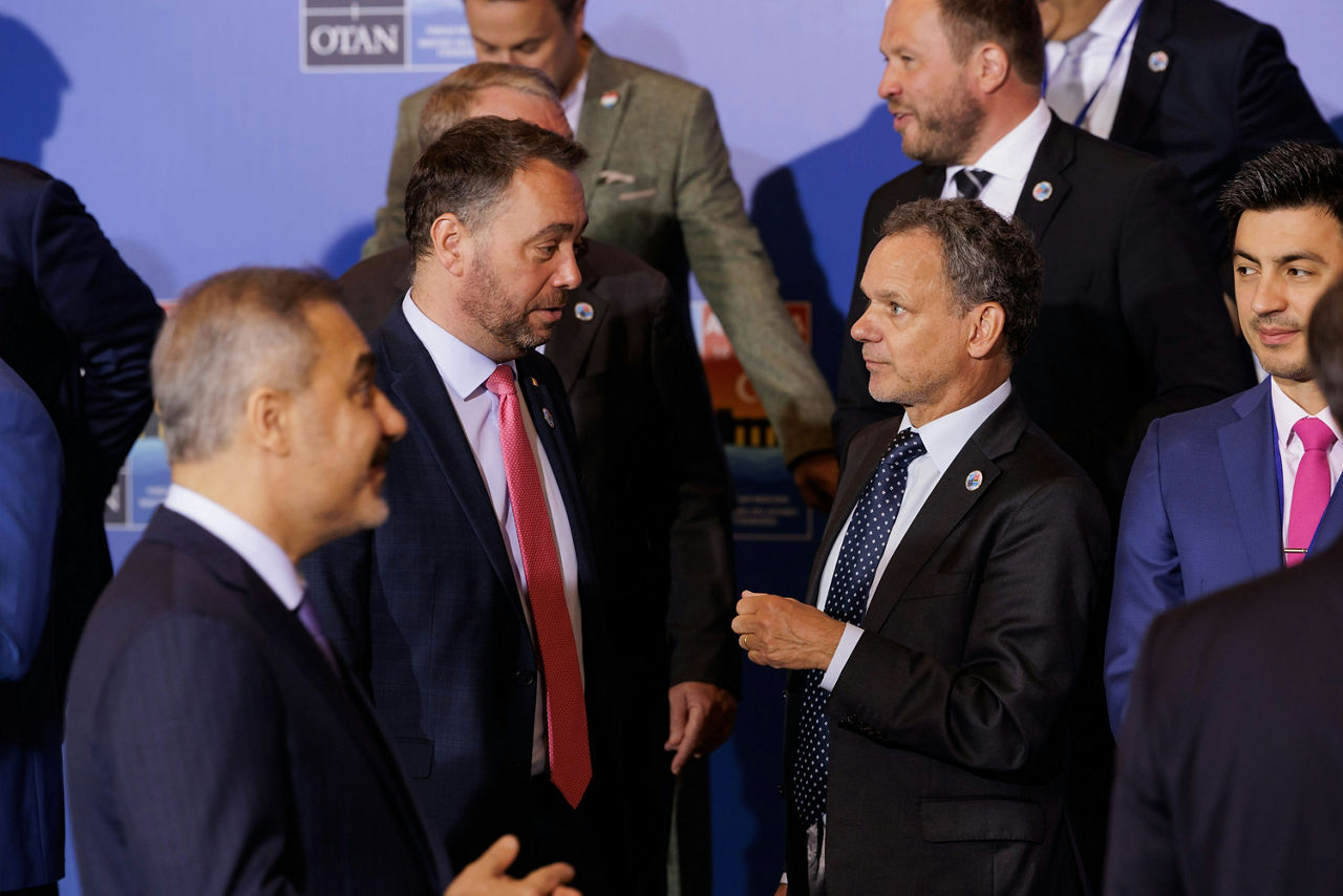 Maxime Prévot (Minister of Foreign Affairs, Belgium) and Caspar Veldkamp (Minister of Foreign Affairs, Netherlands)