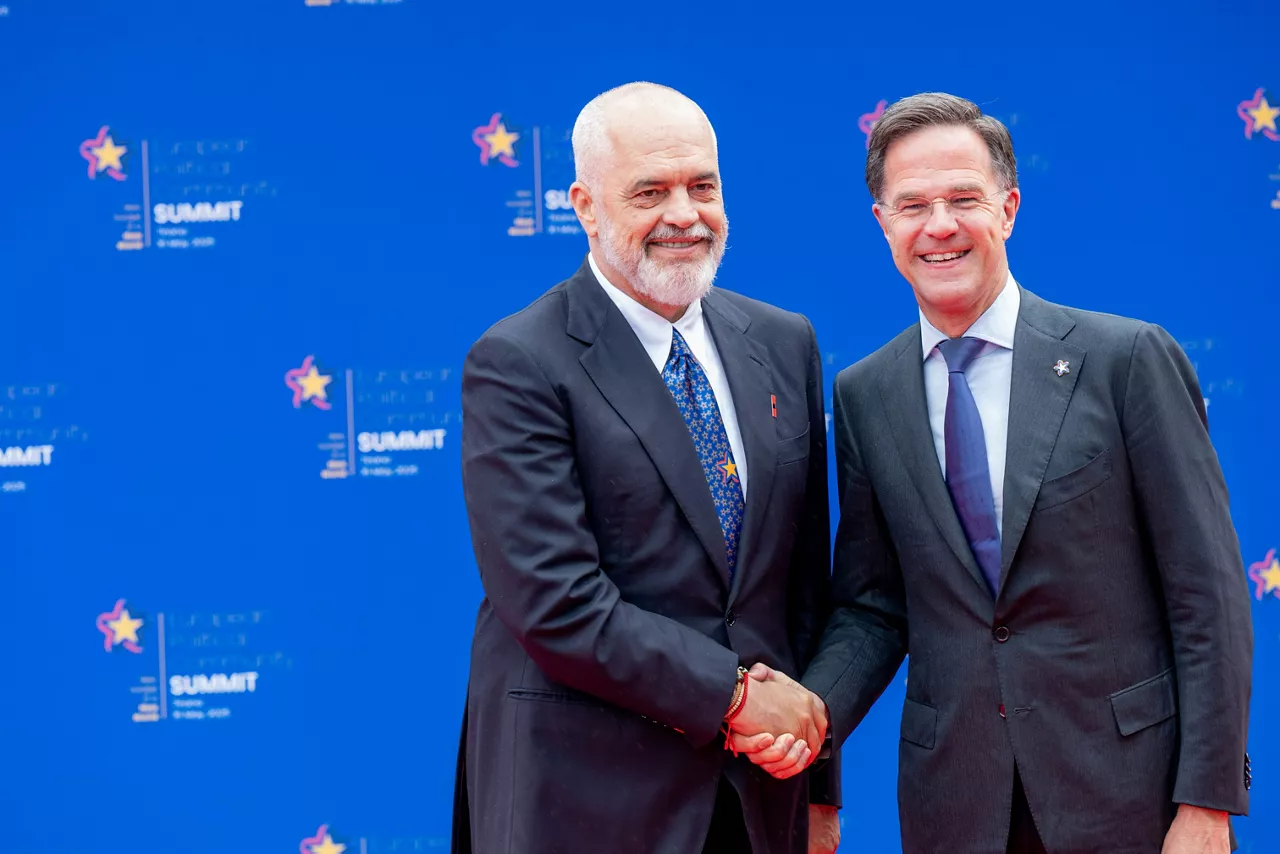 NATO Secretary General Mark Rutte arrives at the meeting of the European Political Community 