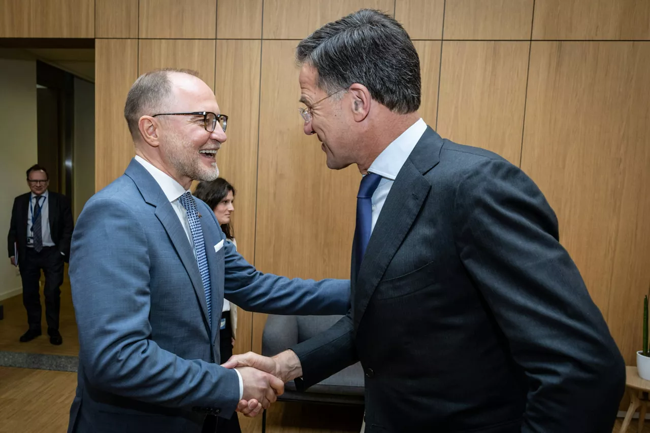 NATO Secretary General Mark Rutte meets with Andris Sprūds, Minister of Defence of Latvia