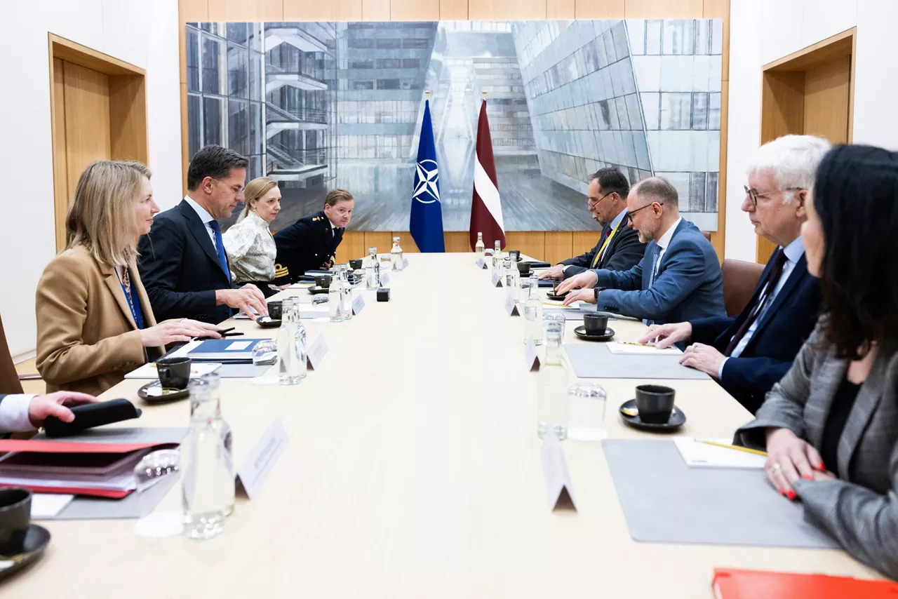 NATO Secretary General Mark Rutte meets with Andris Sprūds, Minister of Defence of Latvia