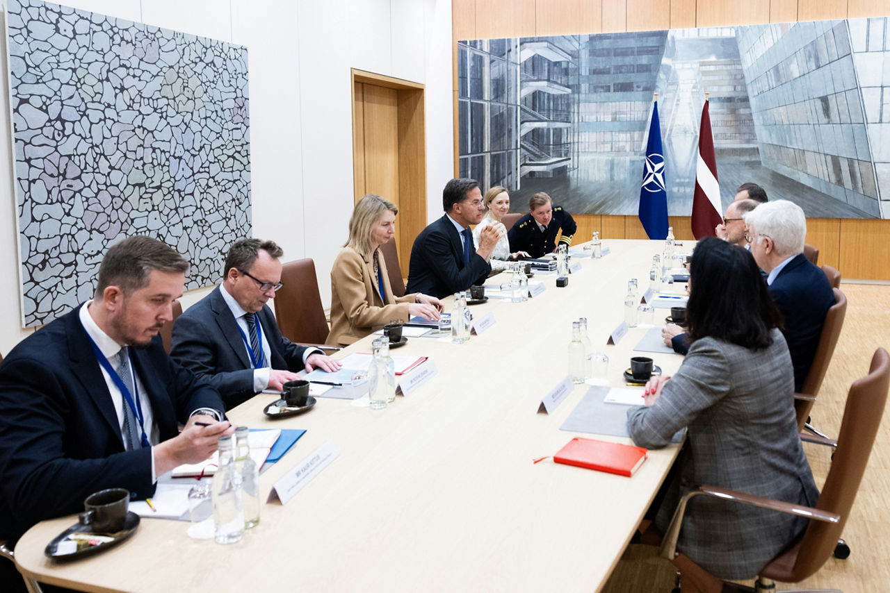 NATO Secretary General Mark Rutte meets with Andris Sprūds, Minister of Defence of Latvia
