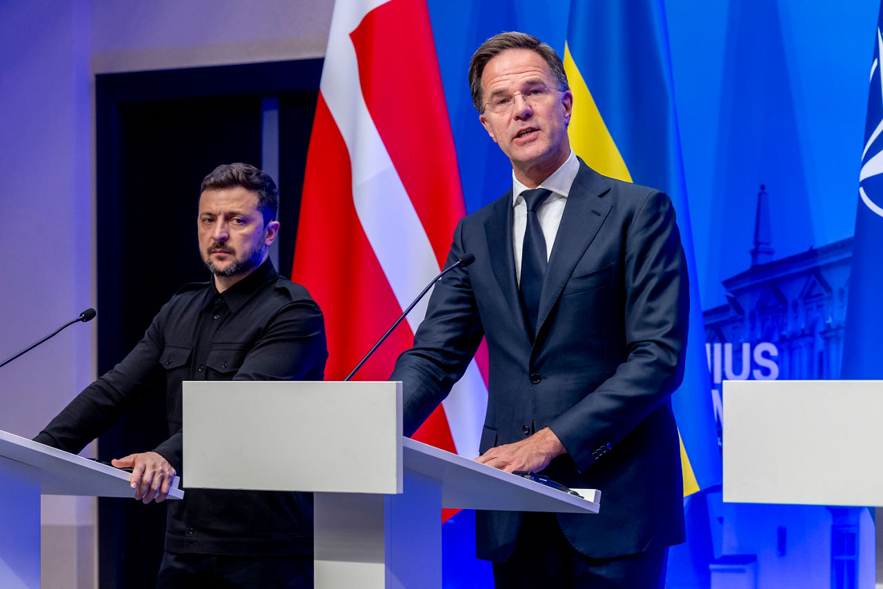 Joint press point with the Prime Minister of Denmark, Mette Frederiksen, the President of Ukraine, Volodymyr Zelenskyy, NATO Secretary General Mark Rutte, the President of Lithuania, Gitanas Nausėda, the President of Poland, Andrzej Duda and the President of Romania, Nicușor Dan