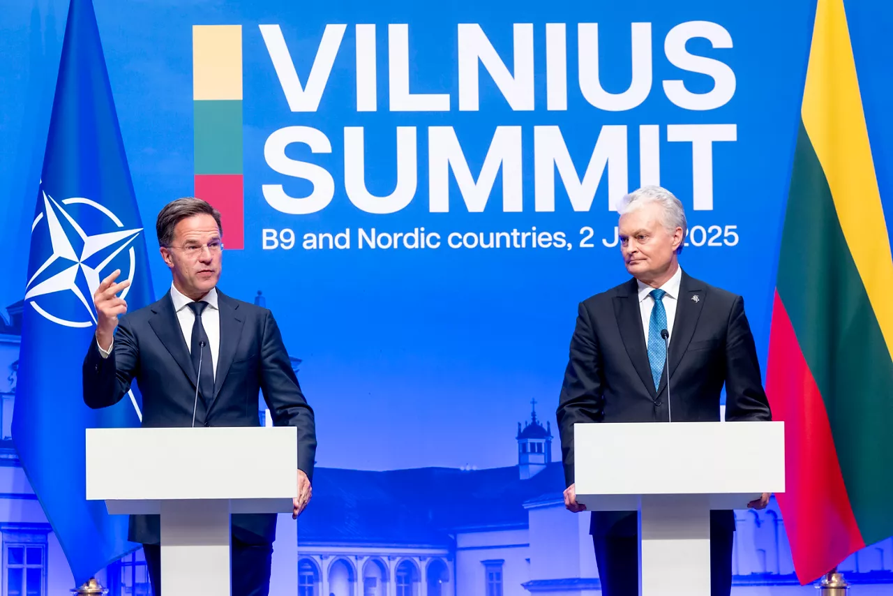 Joint press point with the Prime Minister of Denmark, Mette Frederiksen, the President of Ukraine, Volodymyr Zelenskyy, NATO Secretary General Mark Rutte, the President of Lithuania, Gitanas Nausėda, the President of Poland, Andrzej Duda and the President of Romania, Nicușor Dan