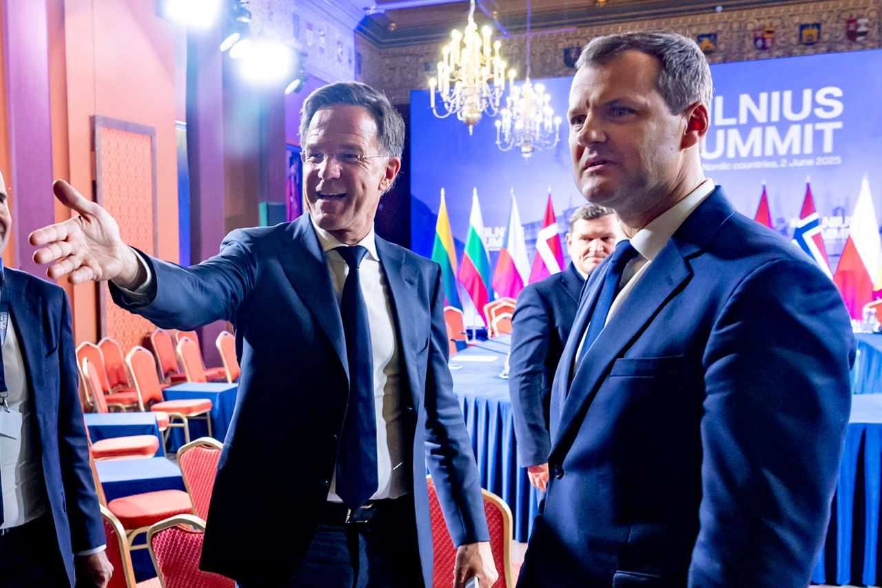 NATO Secretary General Mark Rutte and Gintautas Paluckas, Prime Minister of Lithuania