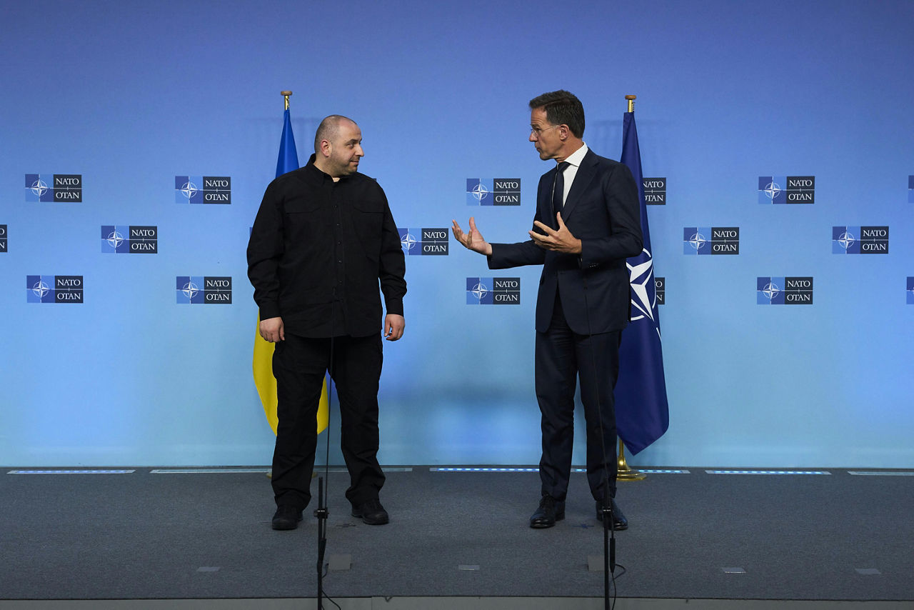 NATO Secretary General Mark Rutte and Rustem Umerov (Minister of Defence, Ukraine)