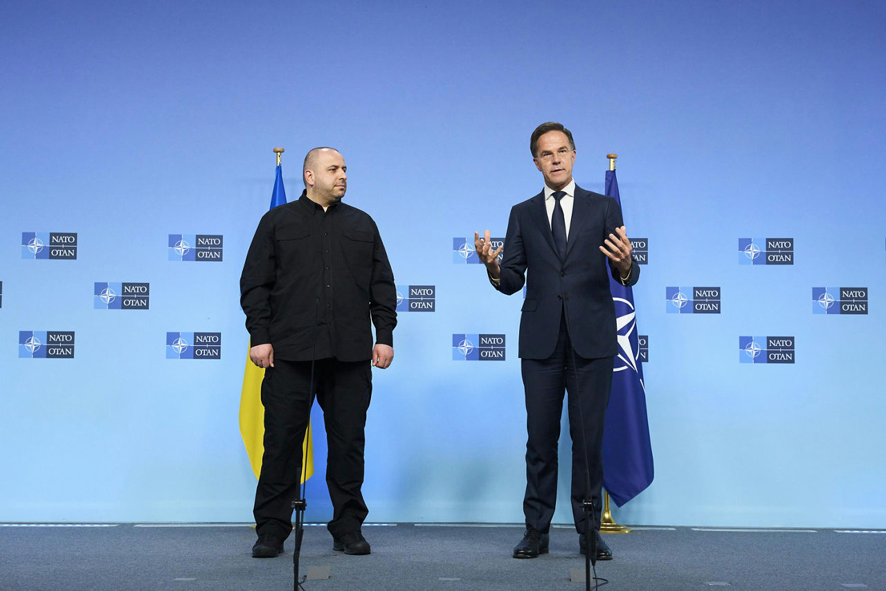 NATO Secretary General Mark Rutte and Rustem Umerov (Minister of Defence, Ukraine)