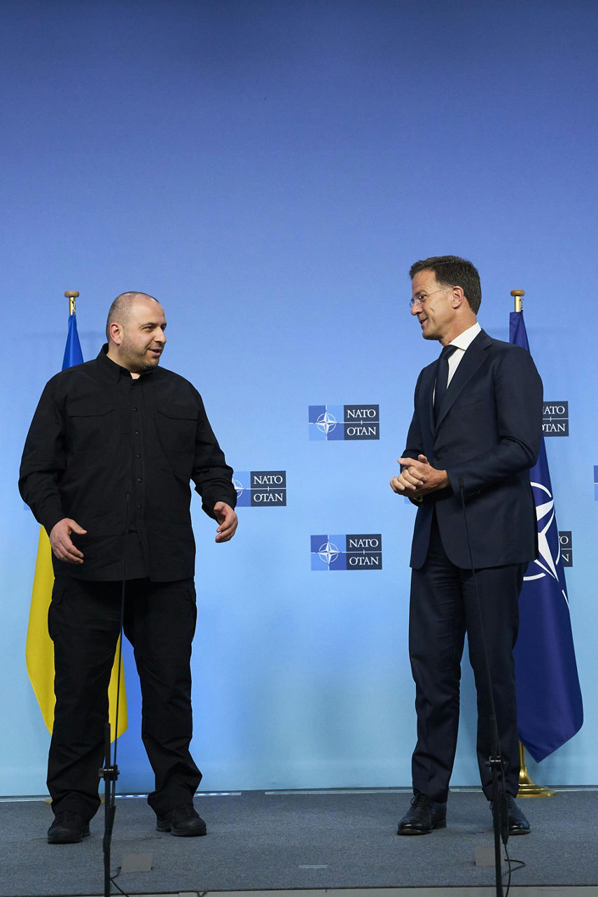 NATO Secretary General Mark Rutte and Rustem Umerov (Minister of Defence, Ukraine)