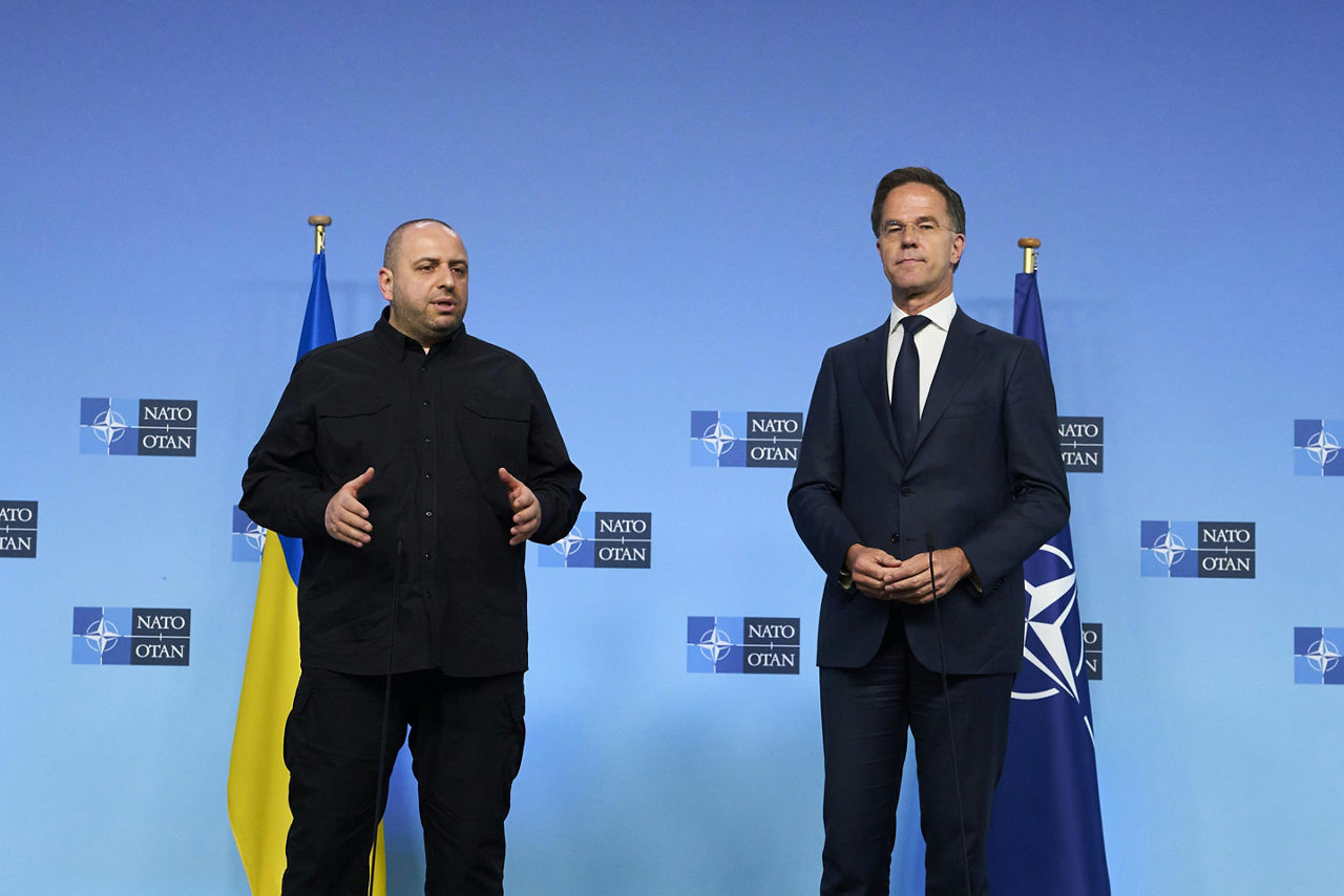 NATO Secretary General Mark Rutte and Rustem Umerov (Minister of Defence, Ukraine)