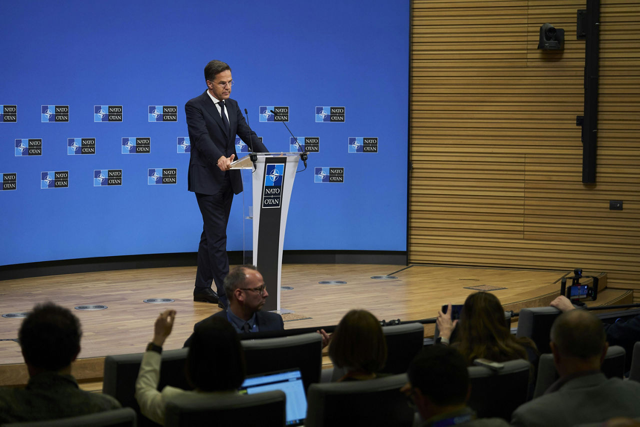 Press conference by NATO Secretary General Mark Rutte ahead of the meetings of NATO Defence Ministers in Brussels