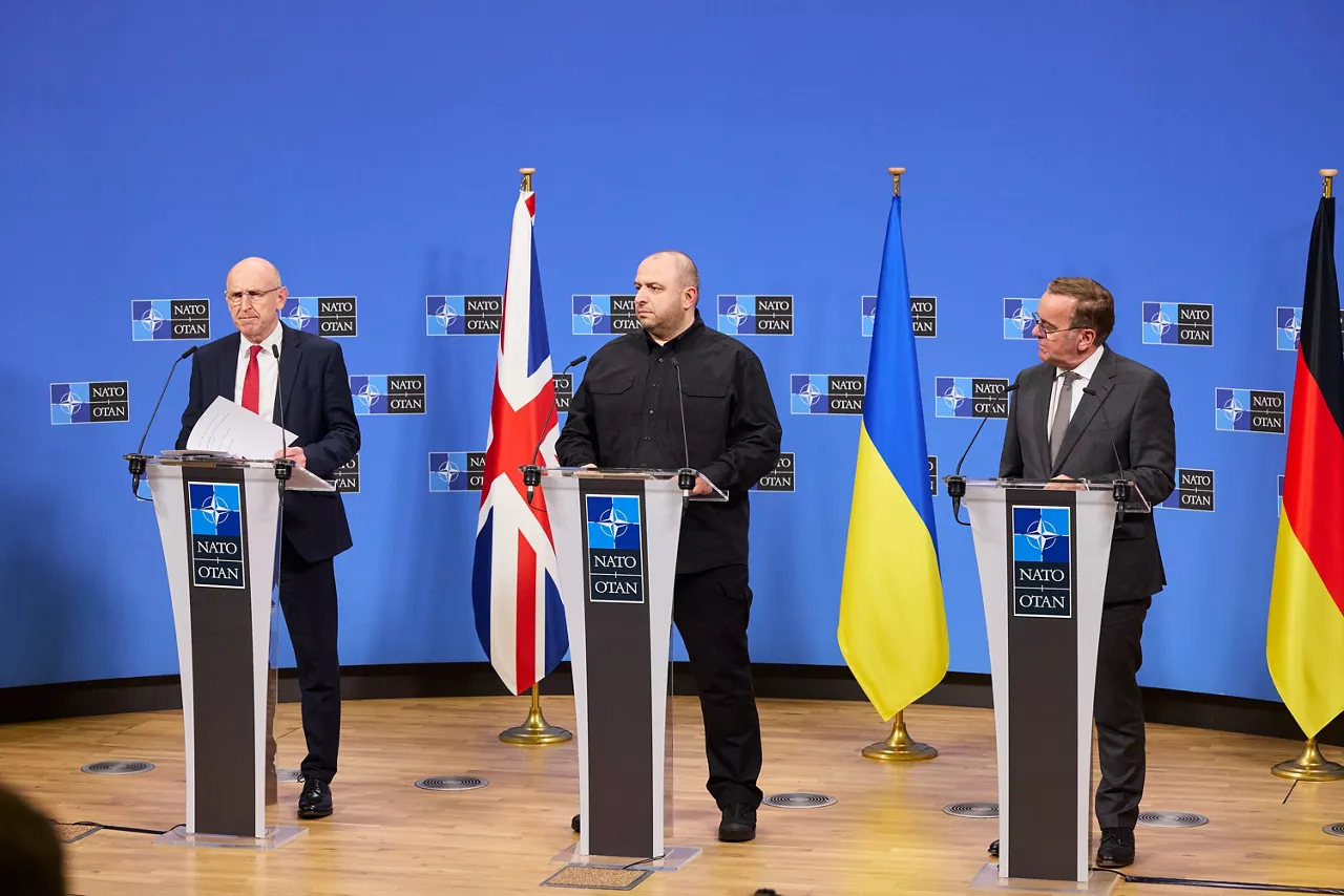 Joint press conference by Boris Pistorius, Minister of Defence of Germany, John Healey, Secretary of Defence of the United Kingdom and Rustem Umerov, Minister of Defence of Ukraine