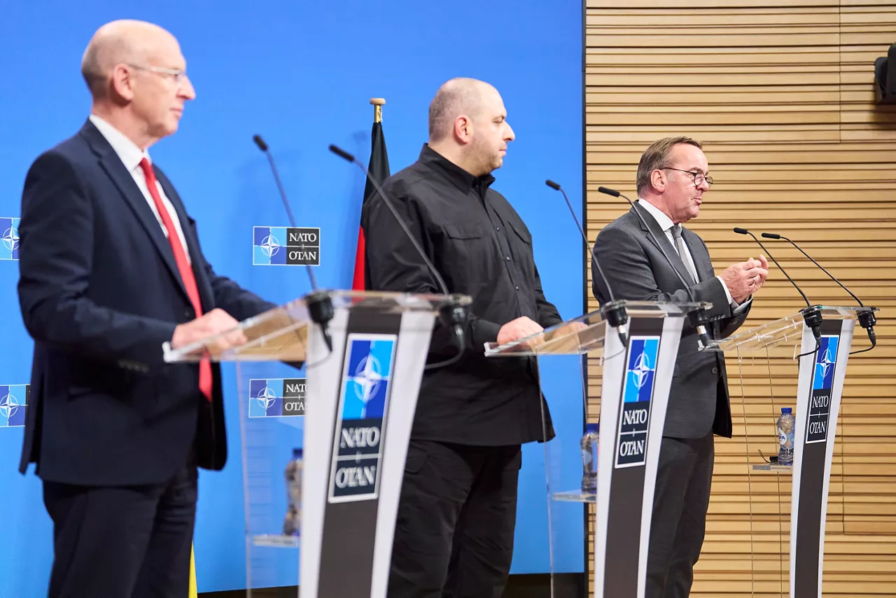 Joint press conference by Boris Pistorius, Minister of Defence of Germany, John Healey, Secretary of Defence of the United Kingdom and Rustem Umerov, Minister of Defence of Ukraine