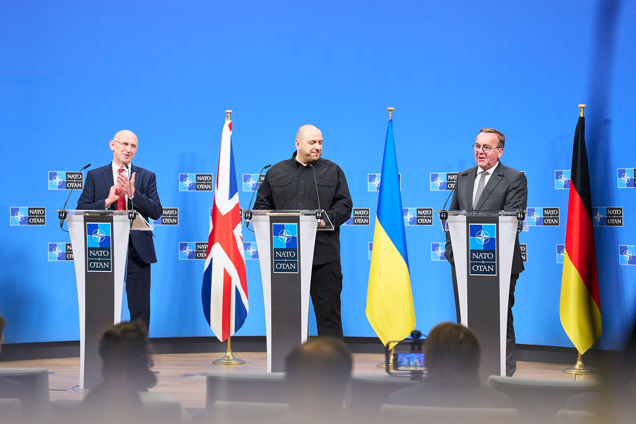 Joint press conference by Boris Pistorius, Minister of Defence of Germany, John Healey, Secretary of Defence of the United Kingdom and Rustem Umerov, Minister of Defence of Ukraine