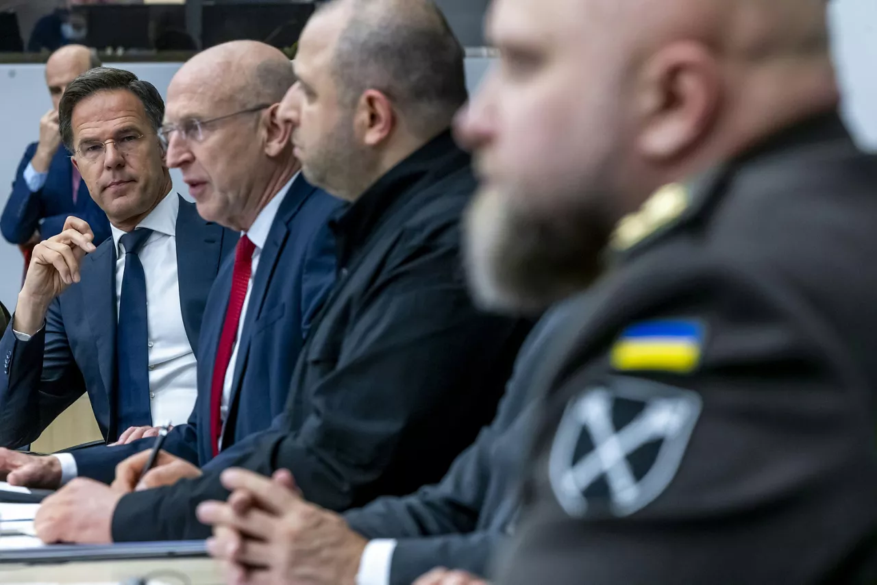 NATO Secretary General Mark Rutte, John Healey (Minister of Defence, United Kingdom) and Rustem Umerov (Minister of Defence, Ukraine) 