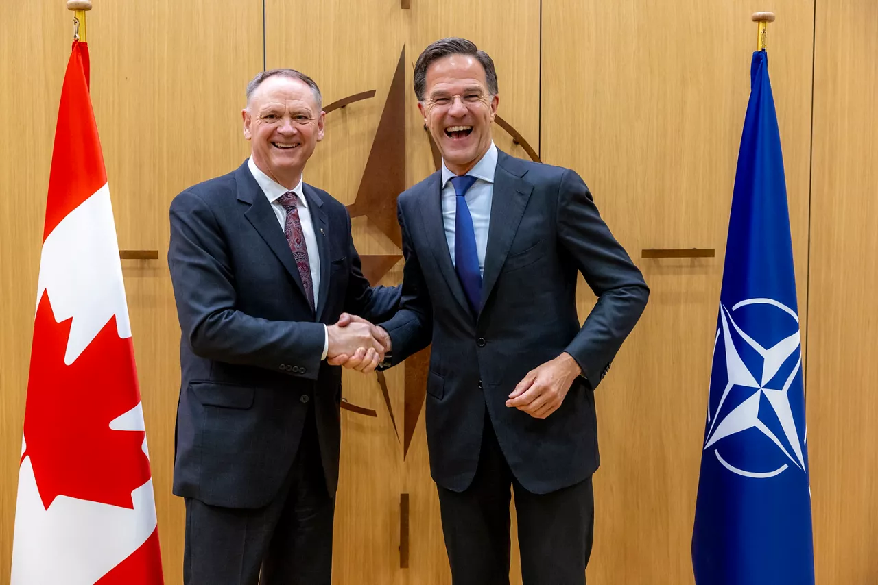 NATO Secretary General Mark Rutte and David McGuinty (Minister of Defence, Canada)