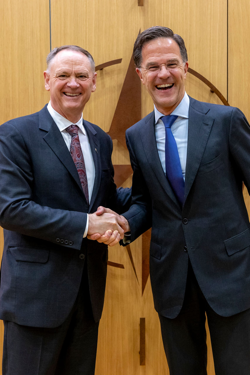 NATO Secretary General Mark Rutte and David McGuinty (Minister of Defence, Canada)