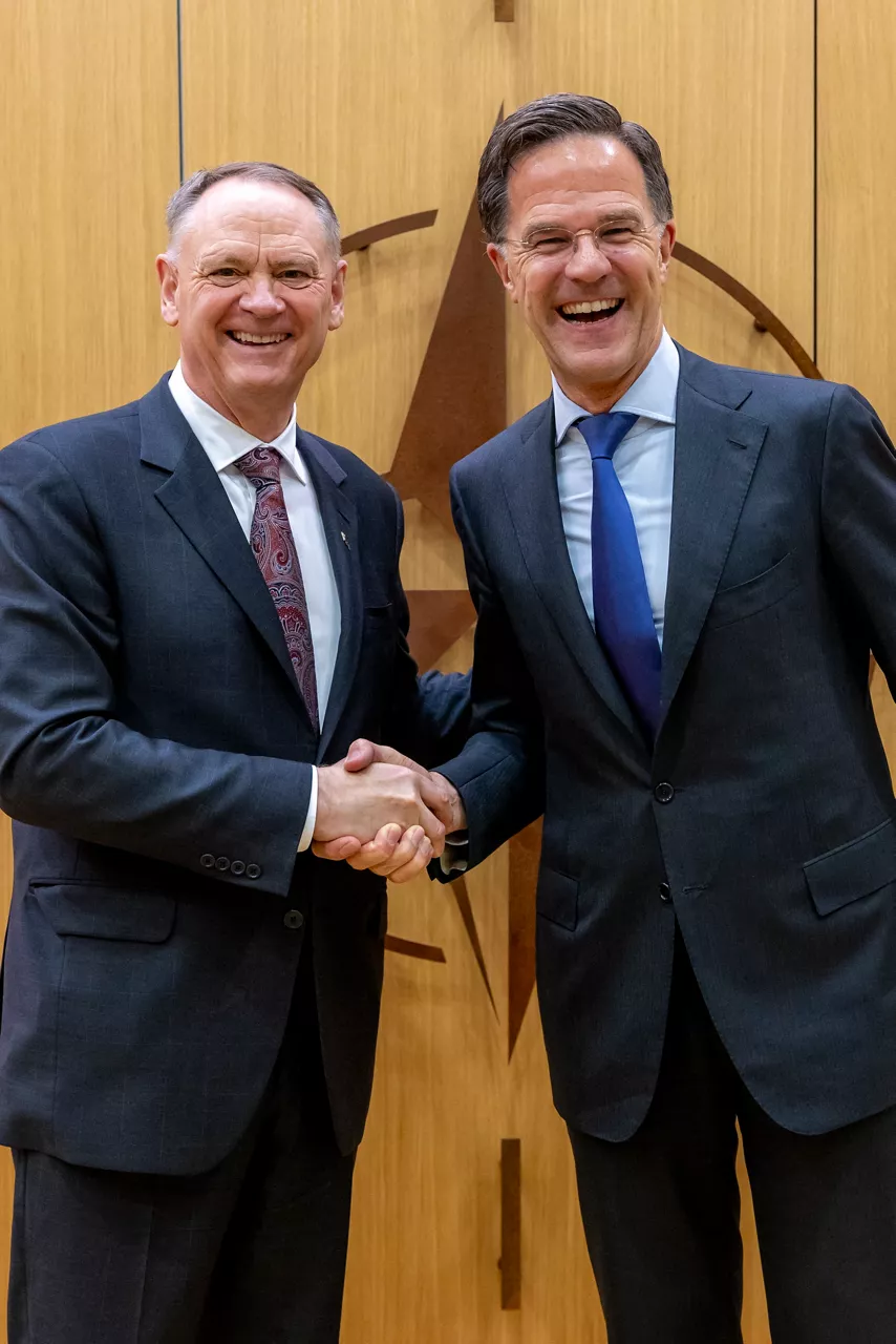 NATO Secretary General Mark Rutte and David McGuinty (Minister of Defence, Canada)