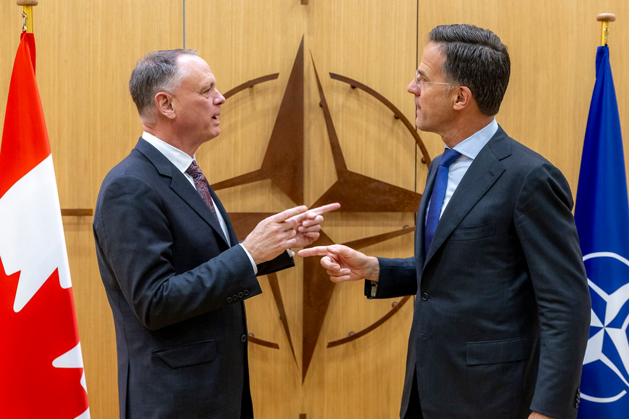 NATO Secretary General Mark Rutte and David McGuinty (Minister of Defence, Canada)