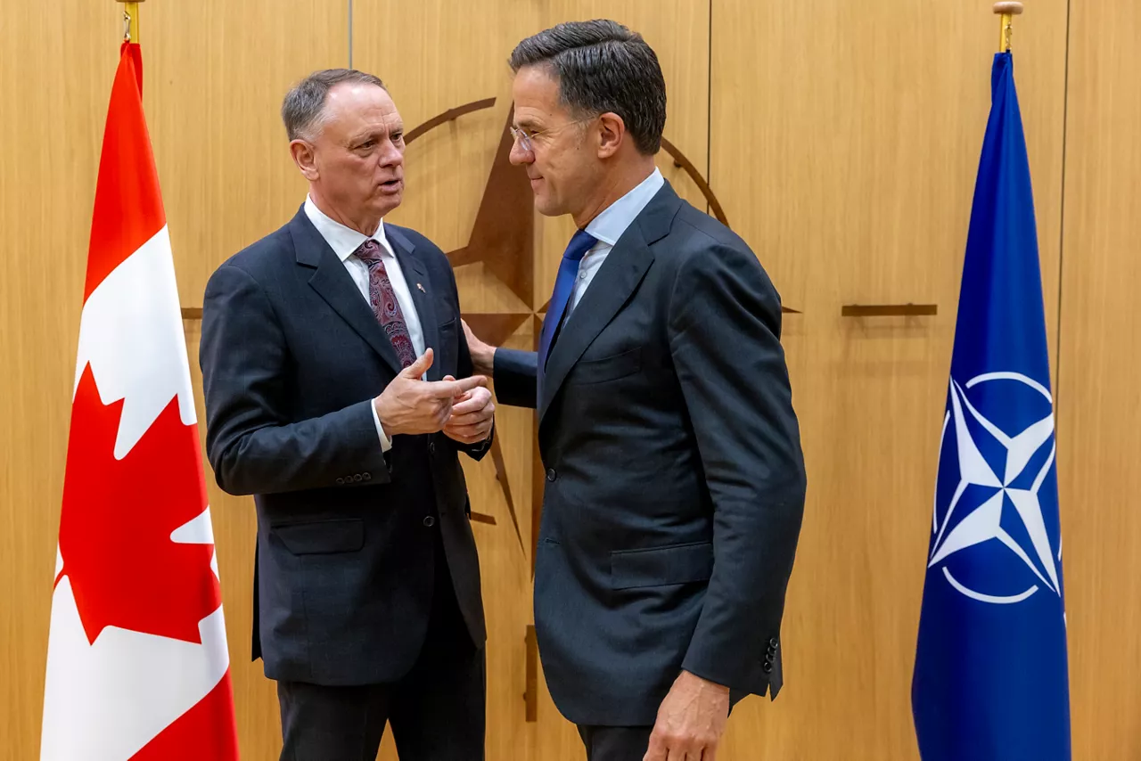 NATO Secretary General Mark Rutte and David McGuinty (Minister of Defence, Canada)