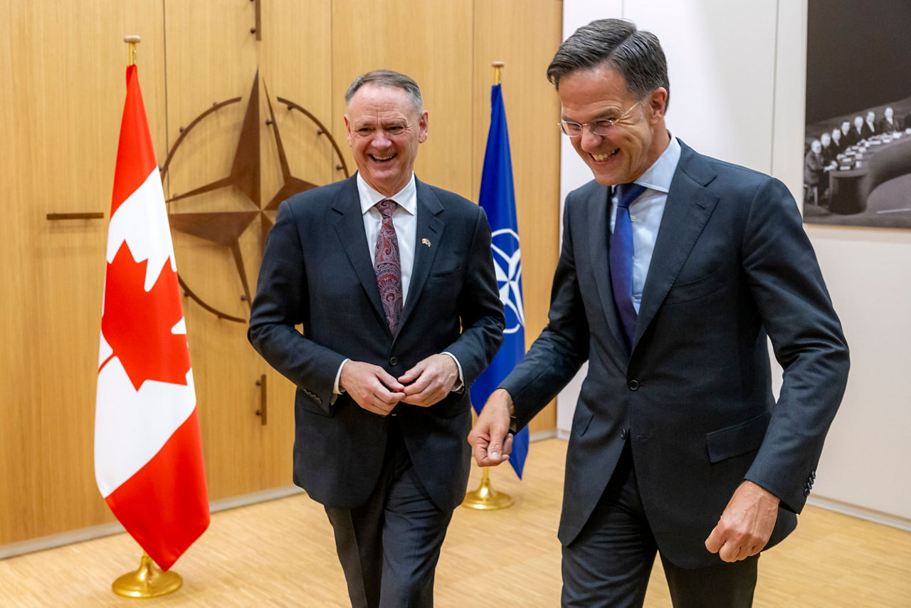 NATO Secretary General Mark Rutte and David McGuinty (Minister of Defence, Canada)