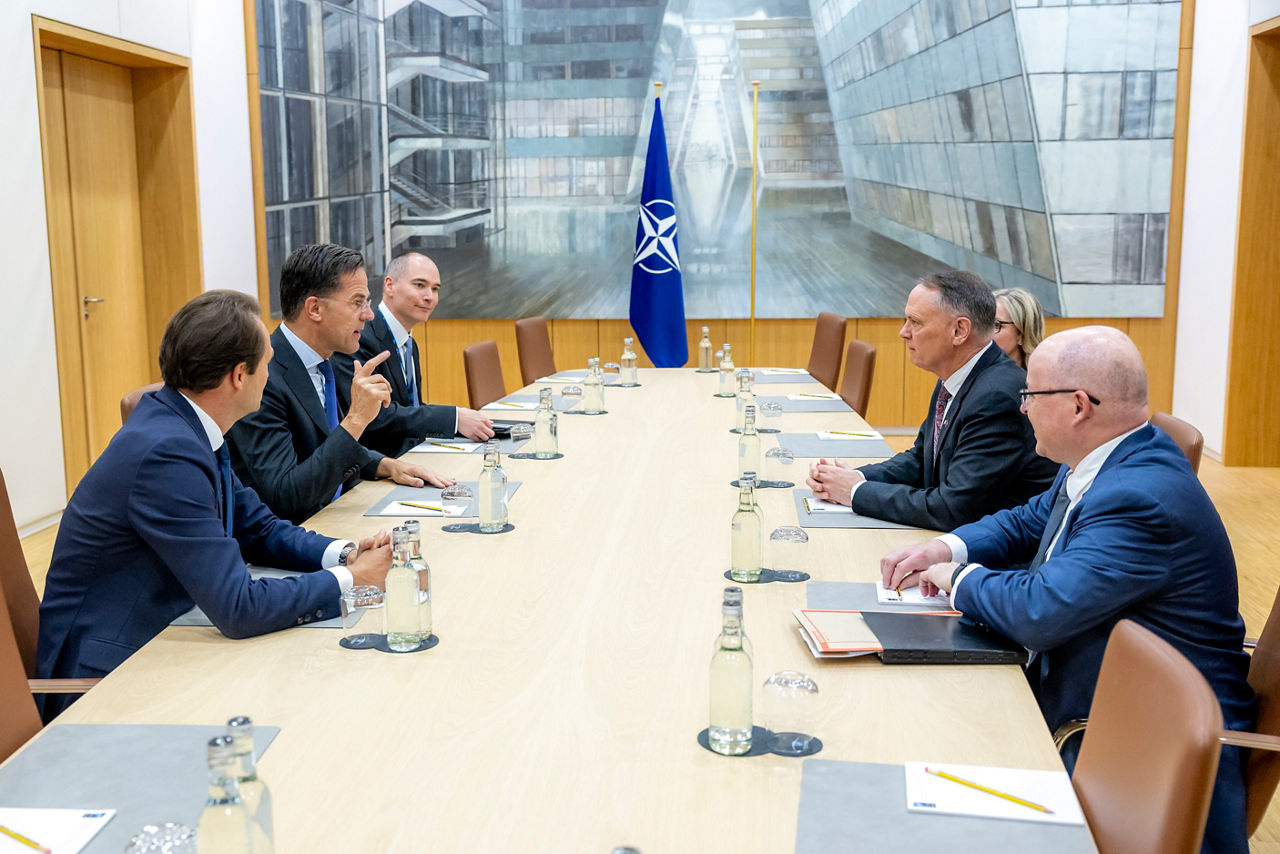 NATO Secretary General Mark Rutte and David McGuinty (Minister of Defence, Canada)